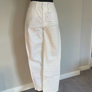 Good American straight white croc